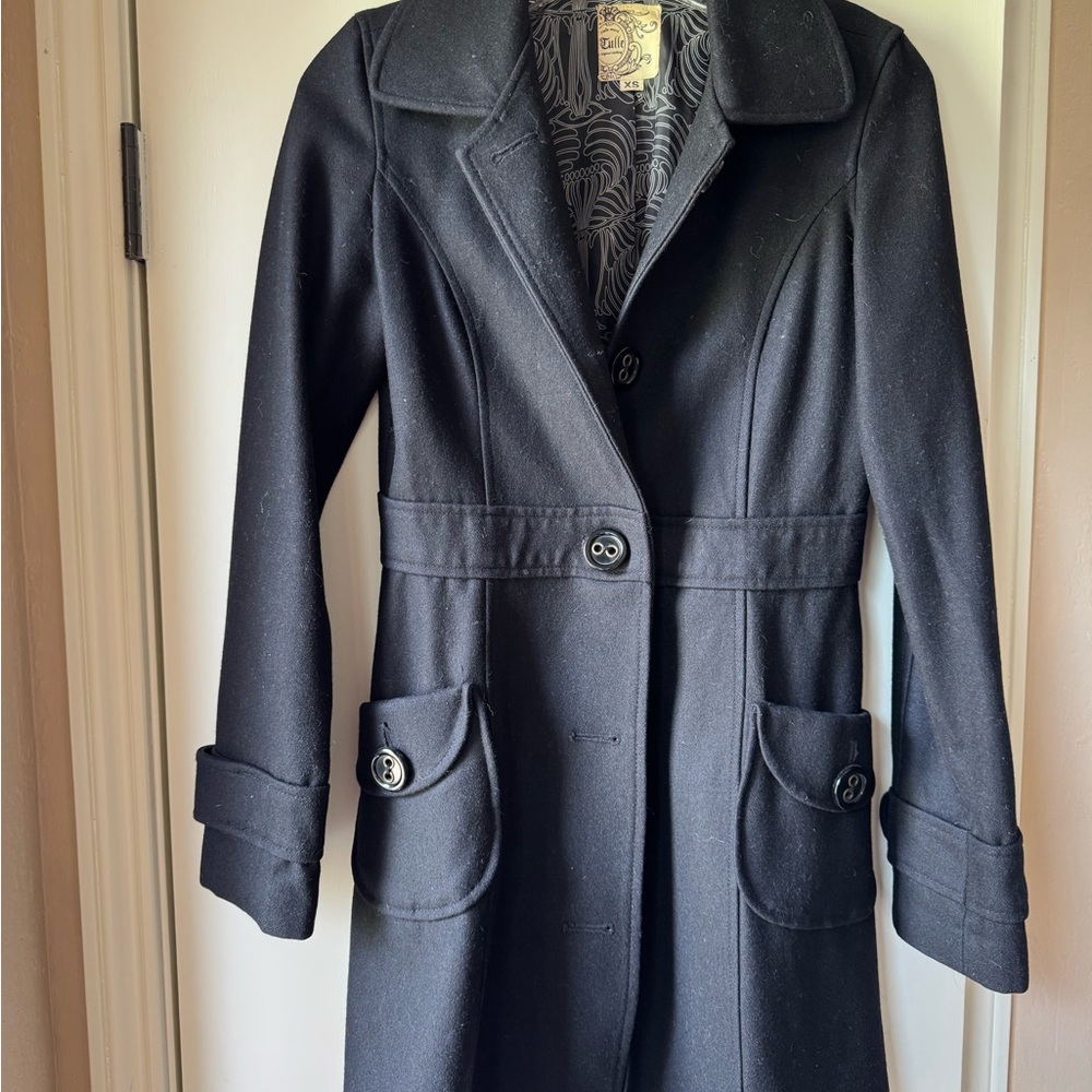 Tulle Black Trench Coat Classic Style